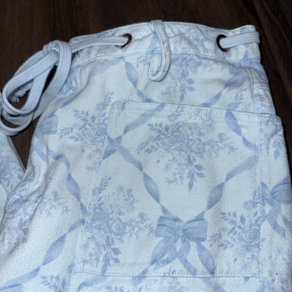 Women's Rareraw Blue Cropped Pants Bow Design - Picture 6 of 12